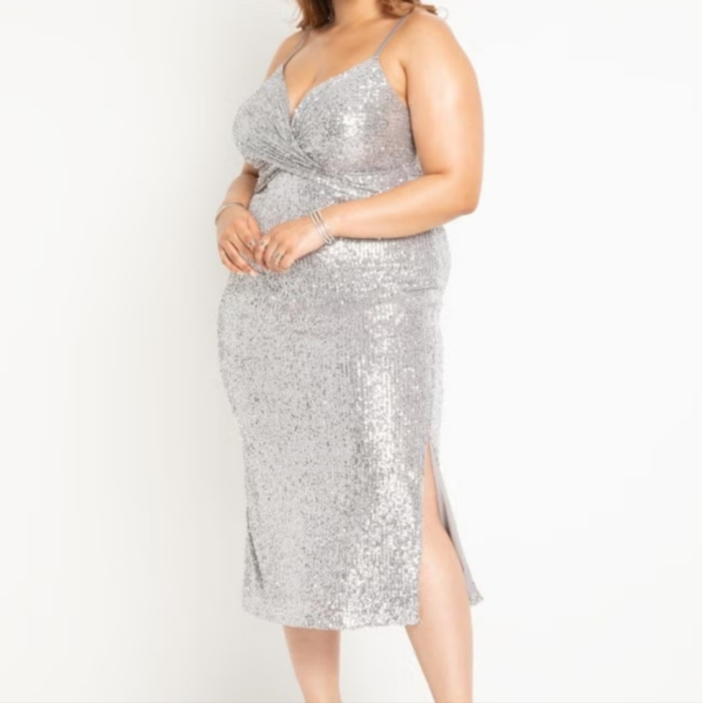 Eloquii Silver Sequin Dress